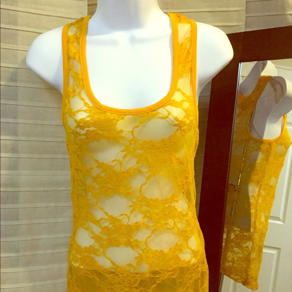 Sheer Racerback Tank Top